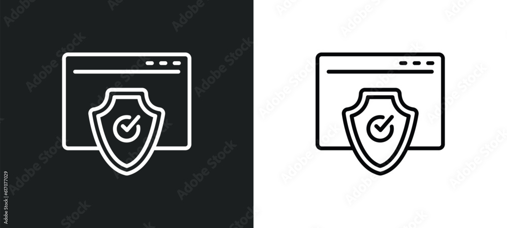 Poster authorize line icon in white and black colors. authorize flat vector icon from authorize collection 