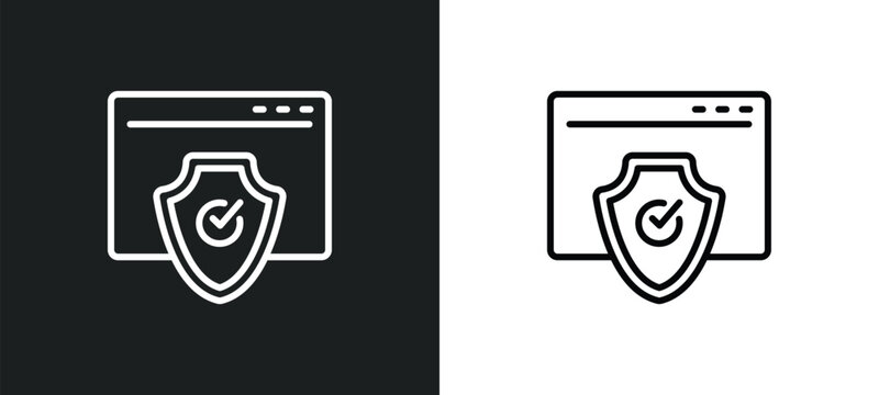 authorize line icon in white and black colors. authorize flat vector icon from authorize collection for web, mobile apps and ui.