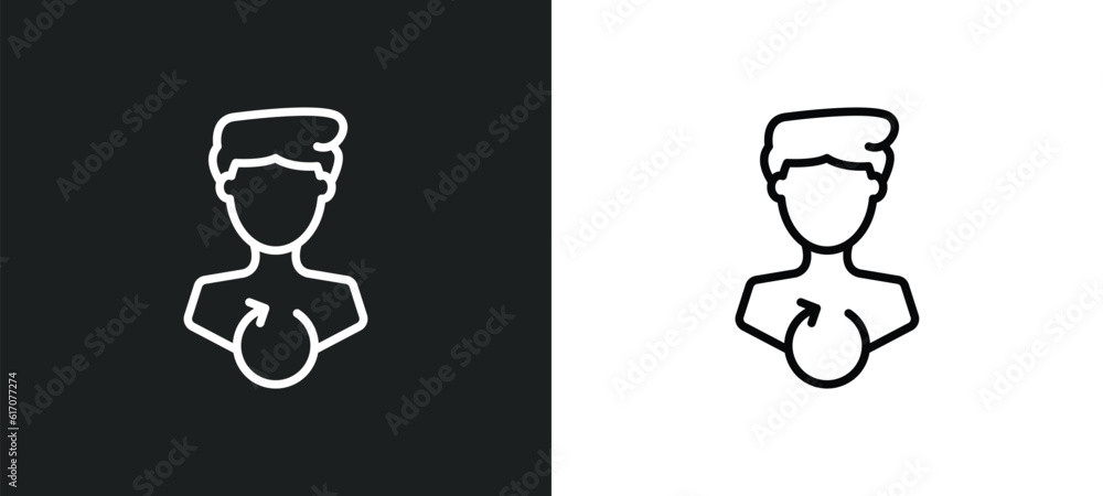Poster recovery line icon in white and black colors. recovery flat vector icon from recovery collection for