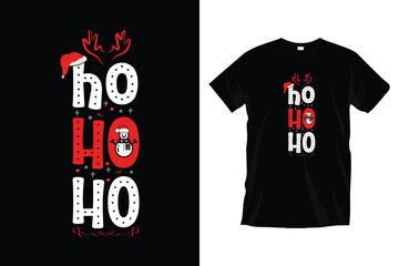 Ho ho ho. Christmas t-shirt graphic design.