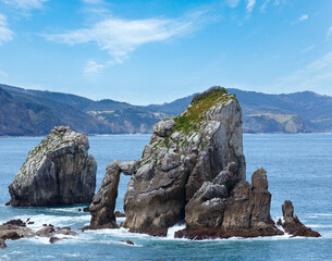 Biscay bay coast landscape, near Gaztelugatxe island, Basque Country (Spain).