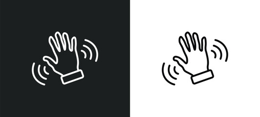 slap line icon in white and black colors. slap flat vector icon from slap collection for web, mobile apps and ui.