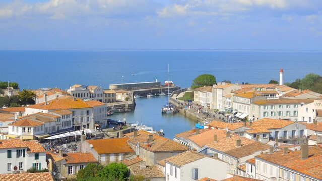 Overview of the port of Saint-Martin-de-R&eacute;, France