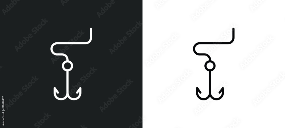 Poster double bait line icon in white and black colors. double bait flat vector icon from double bait colle