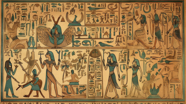 ancient historical egyptian drawings. Generative AI