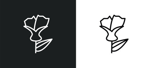 larch line icon in white and black colors. larch flat vector icon from larch collection for web, mobile apps and ui.