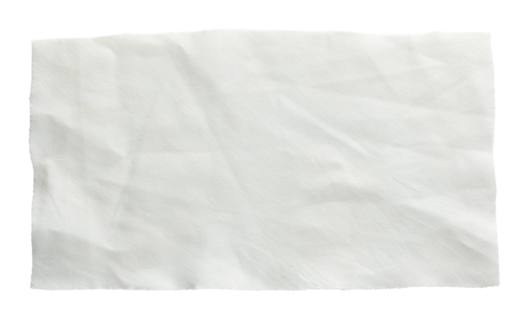 piece of white wrinkled cotton fabric