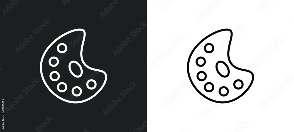 Aufkleber palette line icon in white and black colors. palette flat vector icon from palette collection for we