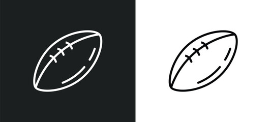 football balloon line icon in white and black colors. football balloon flat vector icon from football balloon collection for web, mobile apps and ui.