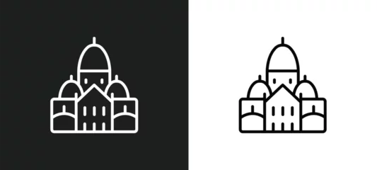 Fototapeten line icon in white and black colors. flat vector icon from collection for web, mobile apps and © IconArt