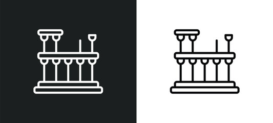 roman theatre of merida line icon in white and black colors. roman theatre of merida flat vector icon from roman theatre of merida collection for web, mobile apps and ui.