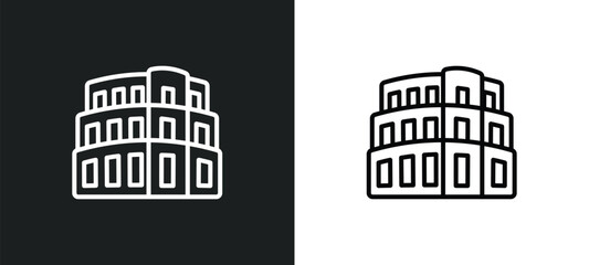 pula arena line icon in white and black colors. pula arena flat vector icon from pula arena collection for web, mobile apps and ui. © IconArt