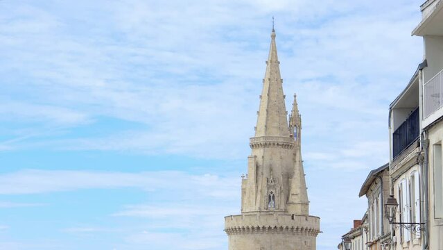 Tour de la Lanterne tower on a sunny day in La Rochelle, France