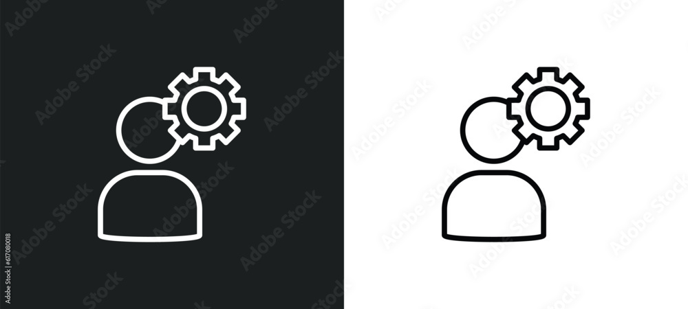 Poster line icon in white and black colors. flat vector icon from collection for web, mobile apps and