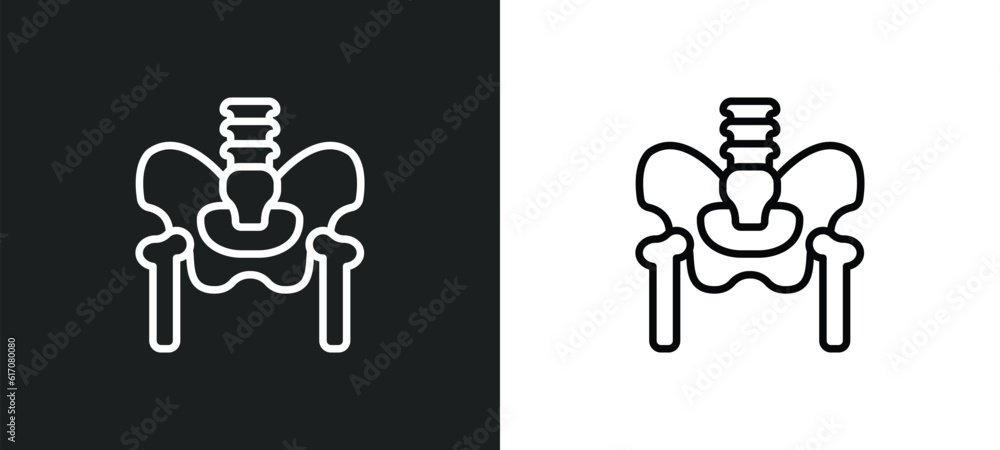 Poster p line icon in white and black colors. p flat vector icon from p collection for web, mobile apps and