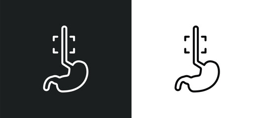 esophagus line icon in white and black colors. esophagus flat vector icon from esophagus collection for web, mobile apps and ui.