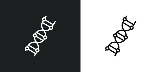 medical chain of dna line icon in white and black colors. medical chain of dna flat vector icon from medical chain of dna collection for web, mobile apps and ui.