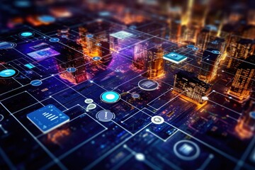 Obraz premium World of contactless technologies. Generative AI