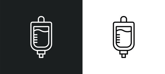 iv line icon in white and black colors. iv flat vector icon from iv collection for web, mobile apps and ui.