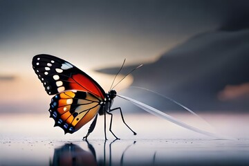 Fototapeta na wymiar butterfly in the sun