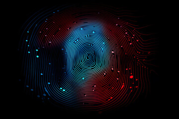 Biometric Fingerprint Security - Digital Padlock Concept - Generative AI