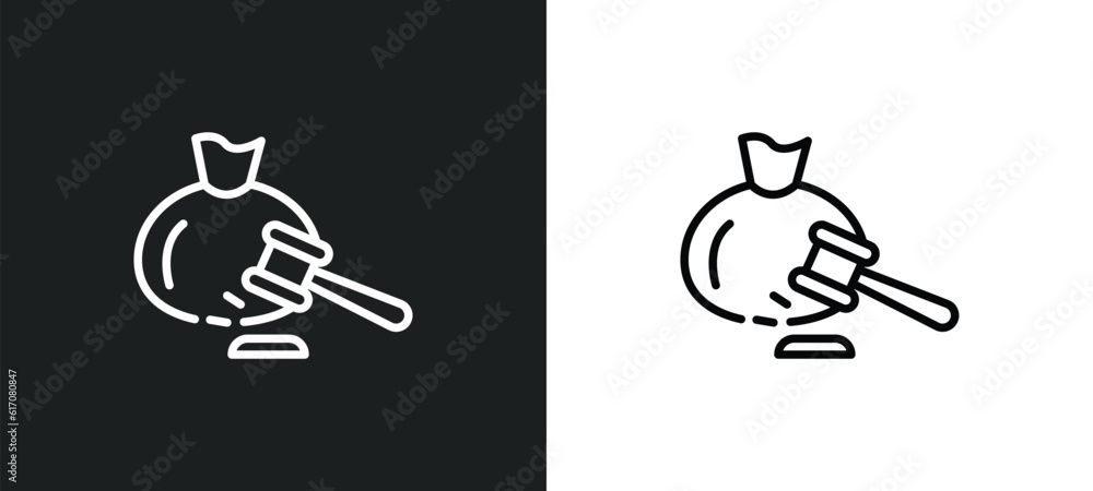 Poster inheritance law line icon in white and black colors. inheritance law flat vector icon from inheritan