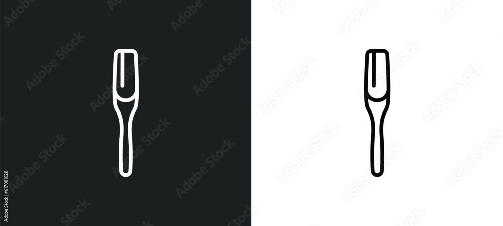 Poster paddle line icon in white and black colors. paddle flat vector icon from paddle collection for web, 
