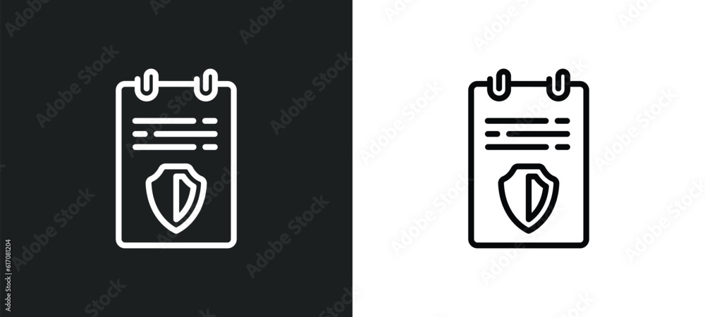 Poster license line icon in white and black colors. license flat vector icon from license collection for we