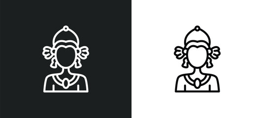 indra line icon in white and black colors. indra flat vector icon from indra collection for web, mobile apps and ui.