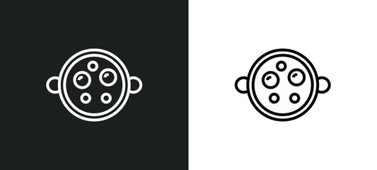malai kofta line icon in white and black colors. malai kofta flat vector icon from malai kofta collection for web, mobile apps and ui.
