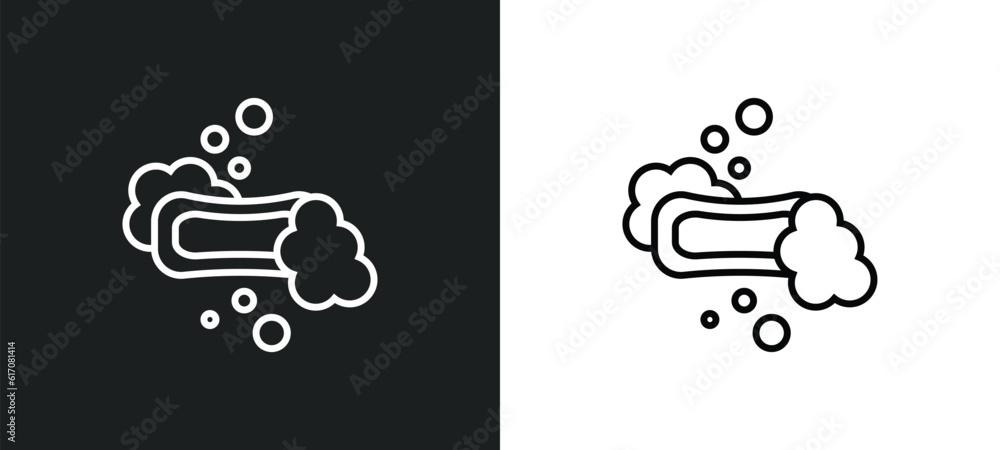 Poster lather line icon in white and black colors. lather flat vector icon from lather collection for web, 