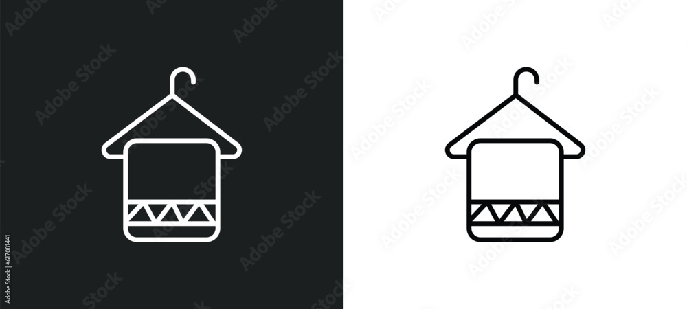 Poster face towel line icon in white and black colors. face towel flat vector icon from face towel collecti