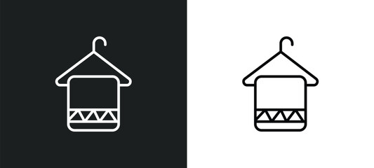 Obraz premium face towel line icon in white and black colors. face towel flat vector icon from face towel collection for web, mobile apps and ui.