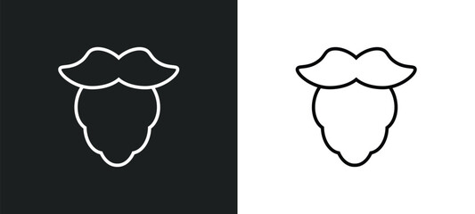 beardy line icon in white and black colors. beardy flat vector icon from beardy collection for web, mobile apps and ui.