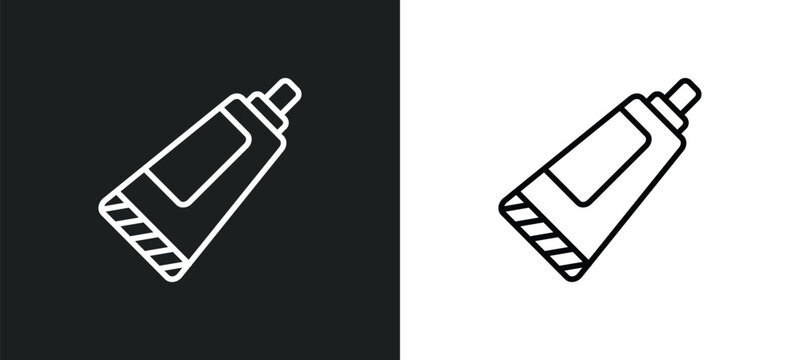 tooth paste line icon in white and black colors. tooth paste flat vector icon from tooth paste collection for web, mobile apps and ui.