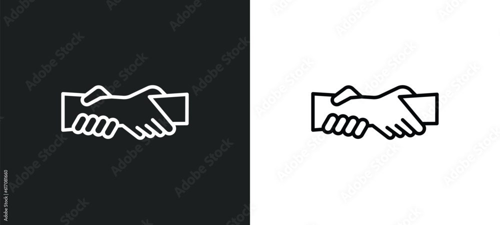 Poster helping line icon in white and black colors. helping flat vector icon from helping collection for we