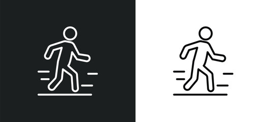 Fototapeta premium walk line icon in white and black colors. walk flat vector icon from walk collection for web, mobile apps and ui.