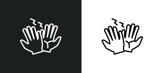 Obraz premium high five line icon in white and black colors. high five flat vector icon from high five collection for web, mobile apps and ui.