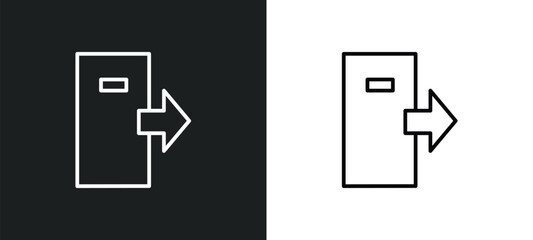 out line icon in white and black colors. out flat vector icon from out collection for web, mobile apps and ui.