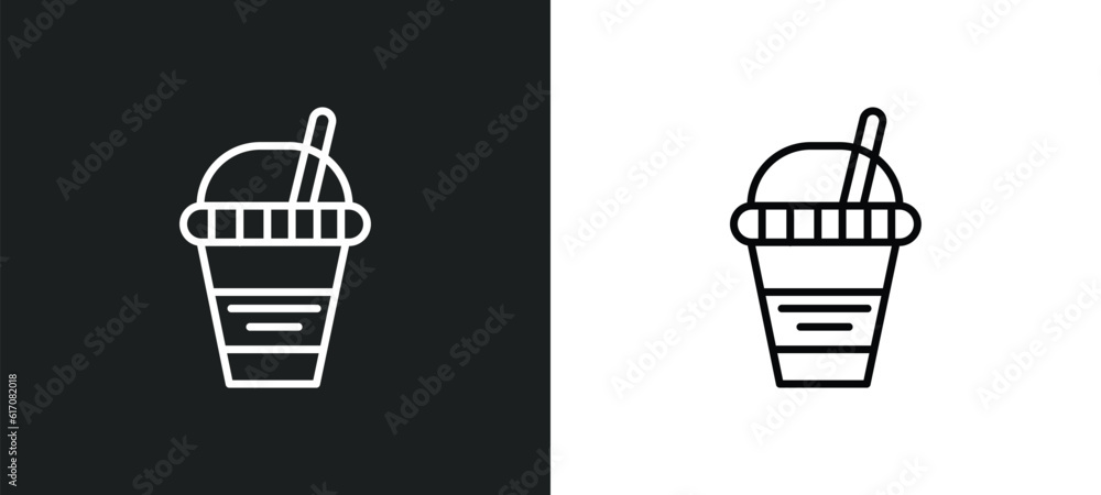 Poster juice line icon in white and black colors. juice flat vector icon from juice collection for web, mob