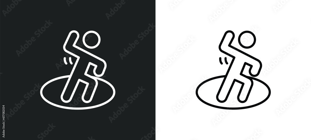 Poster exercise line icon in white and black colors. exercise flat vector icon from exercise collection for