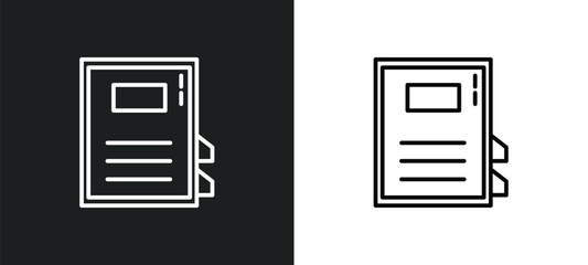 medical book line icon in white and black colors. medical book flat vector icon from medical book collection for web, mobile apps and ui.