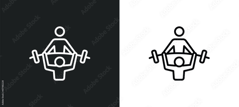 Poster trainers line icon in white and black colors. trainers flat vector icon from trainers collection for
