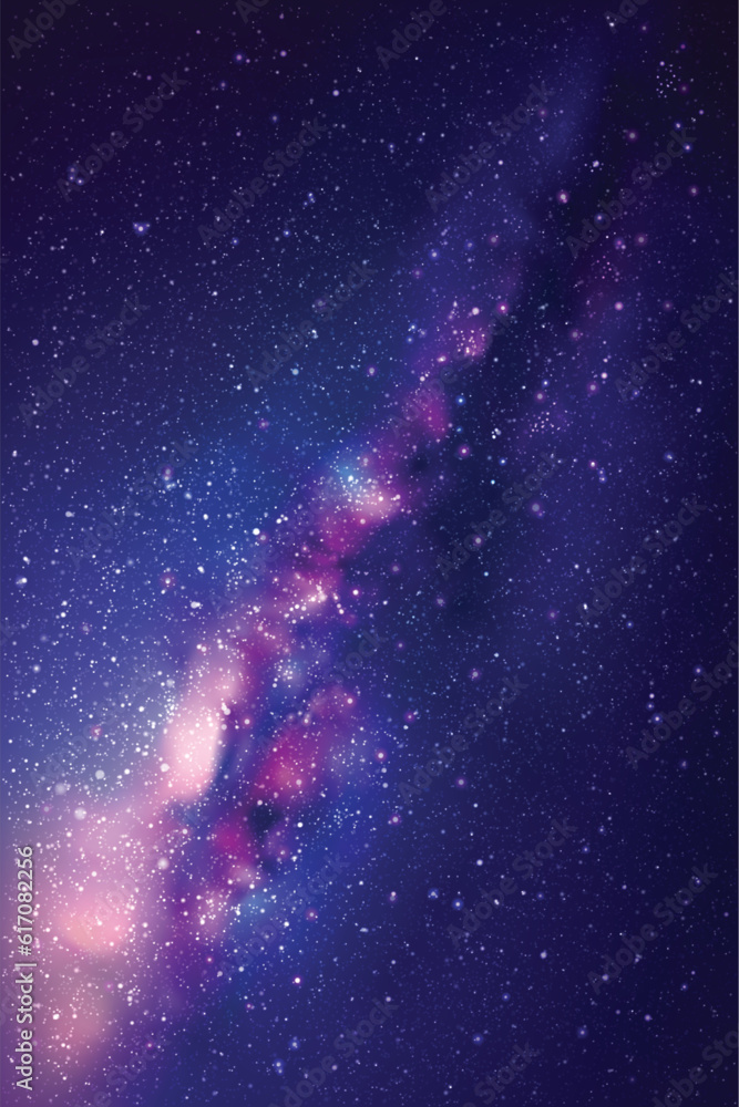 Sticker milky way, stars and nebula. space vector background. night starry sky