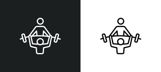 trainers line icon in white and black colors. trainers flat vector icon from trainers collection for web, mobile apps and ui.