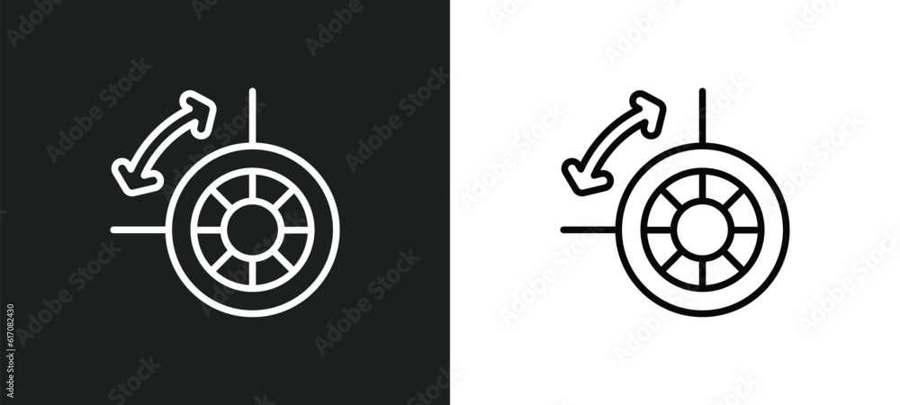 Poster dimensions line icon in white and black colors. dimensions flat vector icon from dimensions collecti