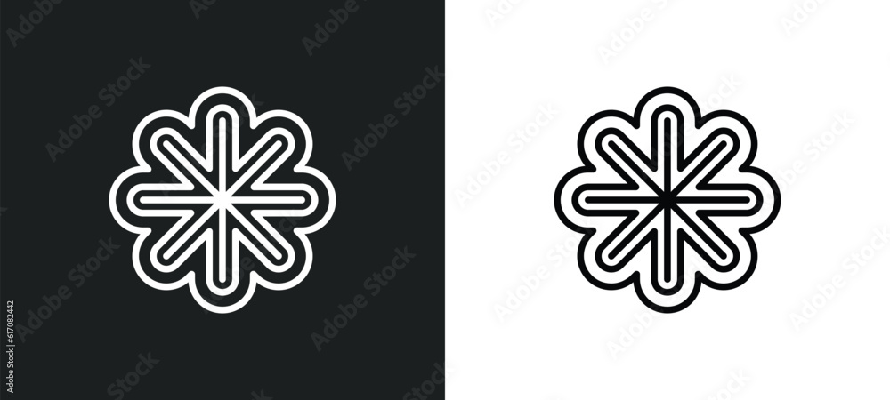 Poster asterisk line icon in white and black colors. asterisk flat vector icon from asterisk collection for