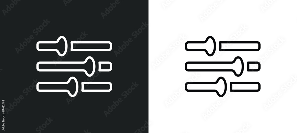 Poster adjust line icon in white and black colors. adjust flat vector icon from adjust collection for web, 
