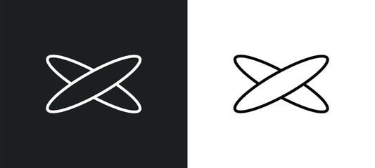 ellipse line icon in white and black colors. ellipse flat vector icon from ellipse collection for web, mobile apps and ui.