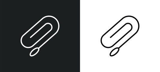 clip line icon in white and black colors. clip flat vector icon from clip collection for web, mobile apps and ui.